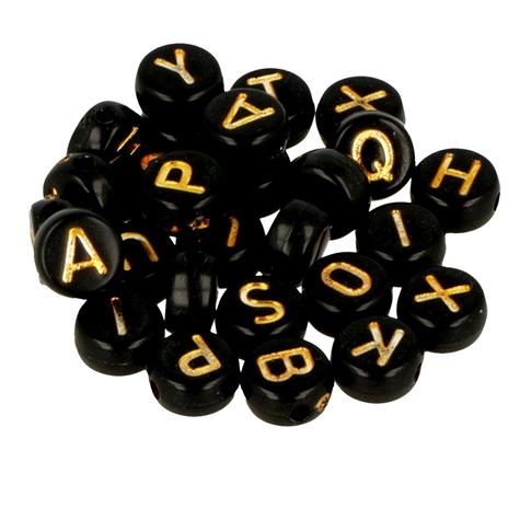 Set di perline alfabetiche bianche e nere - 2