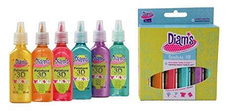 Diam's 3D Mini - Set di 6 pitture Total Fashion Colori perlati - 6
