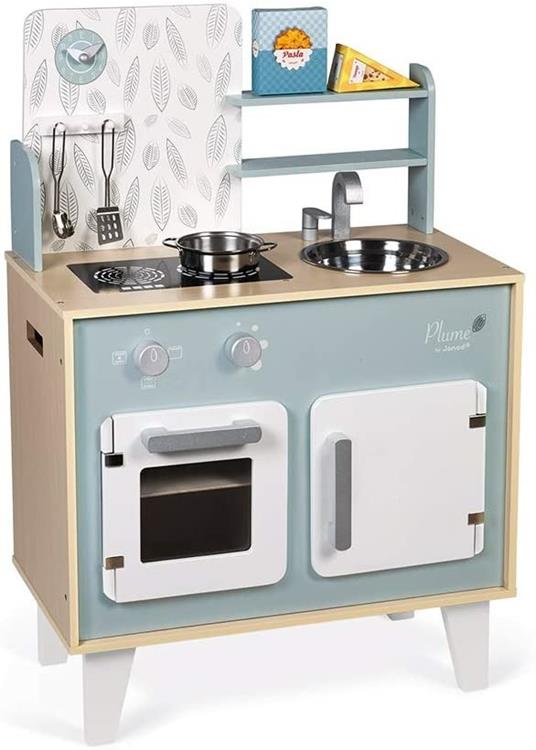 Janod, Cucina Giocattolo Plume, Mini Cucina per Bambini, in Legno