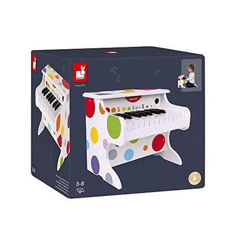 Janod Il mio primo pianoforte elettronico Coriandoli (legno), strumento musicale per bambini, giocattolo musicale, per bambini dai 3 anni in su, J07618, multicolore - 4