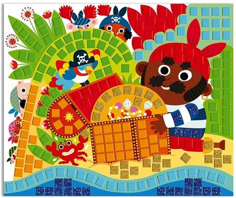 Janod, Scatola Mosaici in Schiuma Pirati, Les Ateliers du Calme, Kit Creativo per il Tempo Libero Dei Bambini, Sviluppo della Motricità Fine e della Concentrazione, Dall'Età di 5 Anni, J07897 - 3