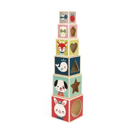 Janod Piramide 6 Cubi Baby Forest, 1 - 3