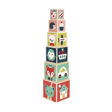 Janod Piramide 6 Cubi Baby Forest, 1 - 5