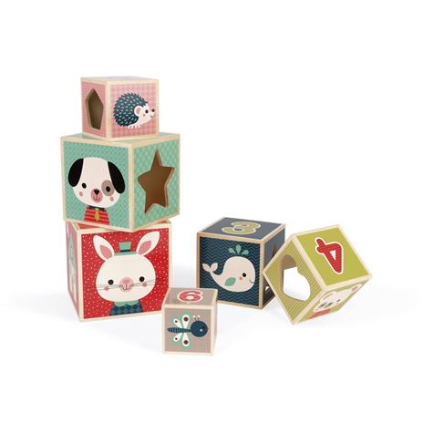 Janod Piramide 6 Cubi Baby Forest, 1 - 7