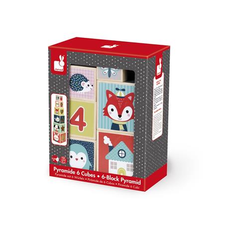 Janod Piramide 6 Cubi Baby Forest, 1 - 8