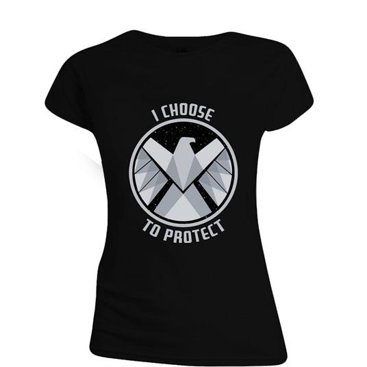 T-Shirt Donna Tg. M S.H.I.E.L.D.. I Choose To Protect Black