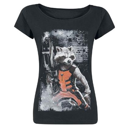 T-Shirt donna Guardians of the Galaxy. Rocket Raccoon