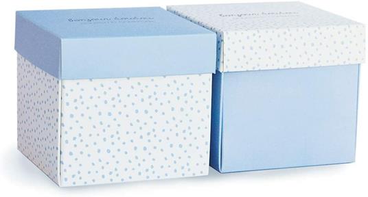 Doudou et Compagnie - Scatola con fiori e pupazzetto a forma di coniglio con fazzoletto di peluche, blu cielo, Codice dell'Articolo: DC3338 - 6