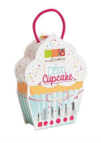 ScrapCooking 1825 - Scatola Decorativa Cupcake 6 beccucci in Acciaio Inossidabile, Multicolore, 18,3 x 14 x 4 cm