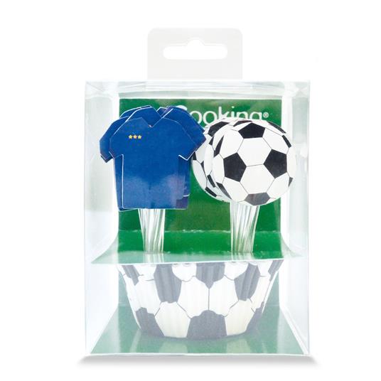 24 scatole e 24 cake topper di calcio