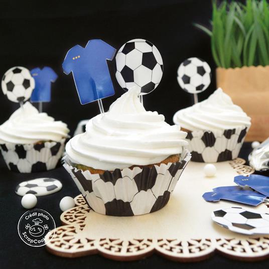 24 scatole e 24 cake topper di calcio - 2