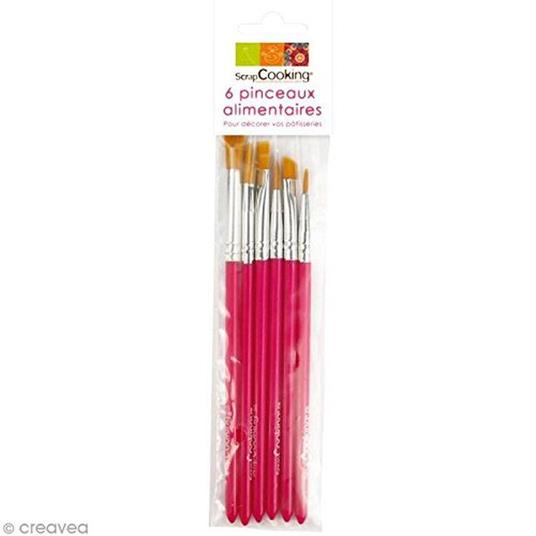 ScrapCooking 5170   Set di 6 pennelli alimentari Plastica/Alluminio/Nylon Rosa 23 x 5 x 0,7 cm 