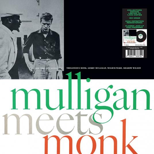 Mulligan meets Monk - Vinile LP di Thelonious Monk,Gerry Mulligan