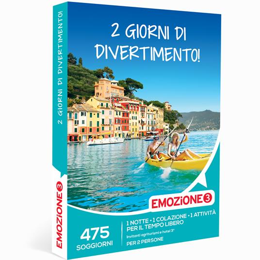 EMOZIONE3 - 2 giorni di divertimento! - Cofanetto regalo - 1 notte con colazione e 1 attività di svago per 2 persone