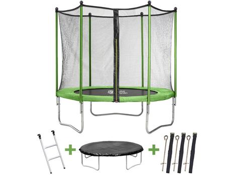 Trampolino tappeto elastico YOOPI - Ø 3.05 m - con rete + scala + telone + kit ancoraggio