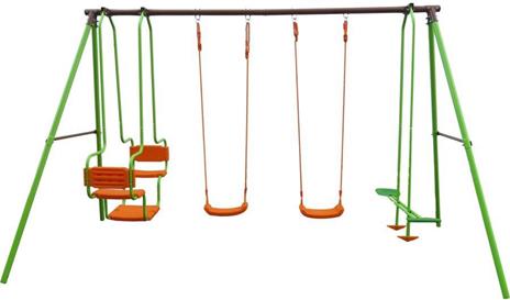 Struttura gioco per bambini con altalena - 1,96m - 4 giochi
