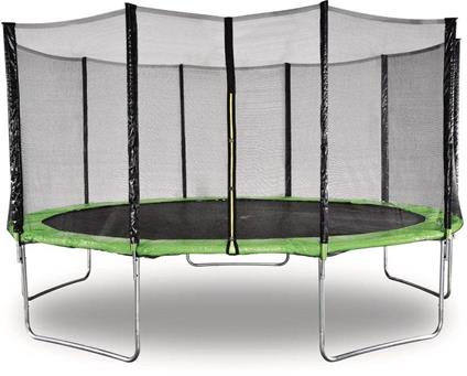 Trampolino "Yoopi" - Ø 4,60 m - Verde - Con rete + scala + copertura + kit di ancoraggio