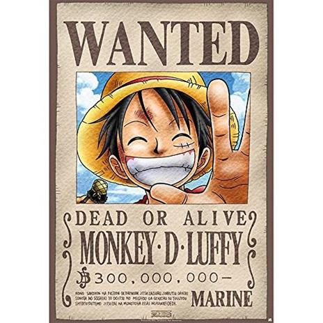 Lastra in Metallo One Piece. Luffy Wanted X5