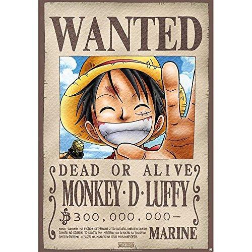 Lastra in Metallo One Piece. Luffy Wanted X5