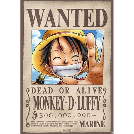 Lastra in Metallo One Piece. Luffy Wanted X5 - 3