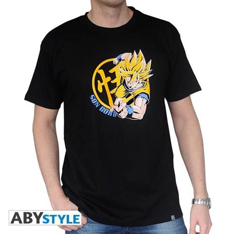 Dragon Ball. T-shirt Dbz/ Goku Super Saiyan Man Ss Black. Basic Medium