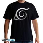 Naruto Shippuden. T-shirt Konoha Man Ss Black. New Fit Large