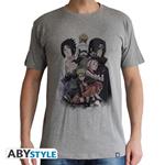 Naruto Shippuden. T-shirt Group Man Ss Sport Grey. Basic Double Xl