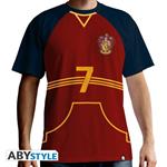 Harry Potter. T-shirt Quidditch Jersey Man Ss Red. Premium Medium