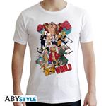 One Piece. T-shirt New World Group Man Ss White. New Fit Double Xl