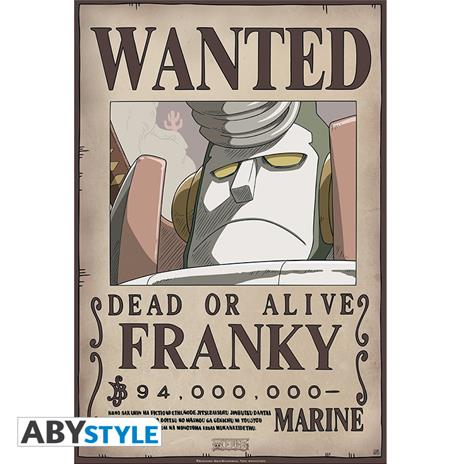 One Piece. Poster Wanted Franky New (52X38)