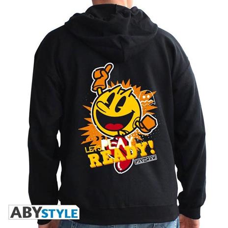 Pac-Man. Hoodie. Let S Play Man Black Taglia:Small - 2