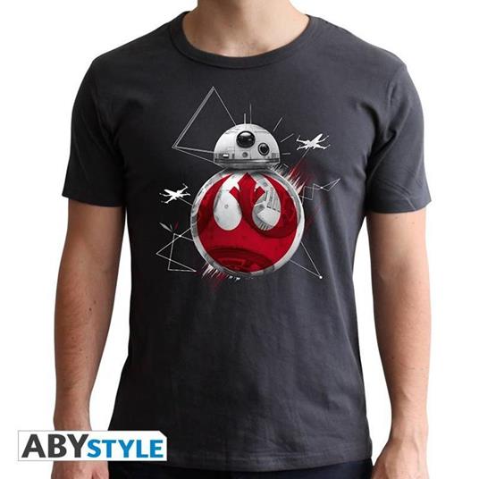 Star Wars. T-shirt Bb8 E8 Man Ss Dark Grey. New Fit Extra Large