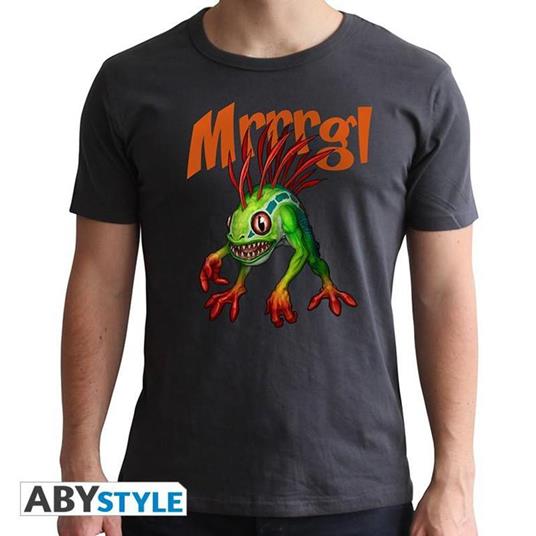 World Of Warcraft. T-shirt Murloc. Man Ss Dark Grey. New Fit Small - 2