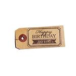 Etichette kraft + Timbro di legno ''Happy Birthday''