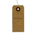Etichette kraft + Timbro di legno 'Invitation'