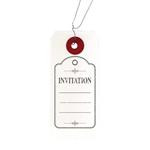 Etichette bianche + Timbro di legno 'Invitation'