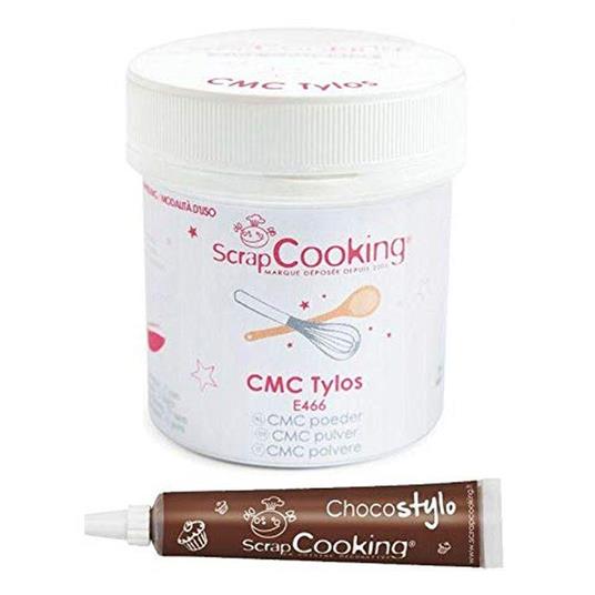 Colla alimentare CMC Tylos in polvere 35 g + penna alimentare al cioccolato  - ScrapCooking - Idee regalo