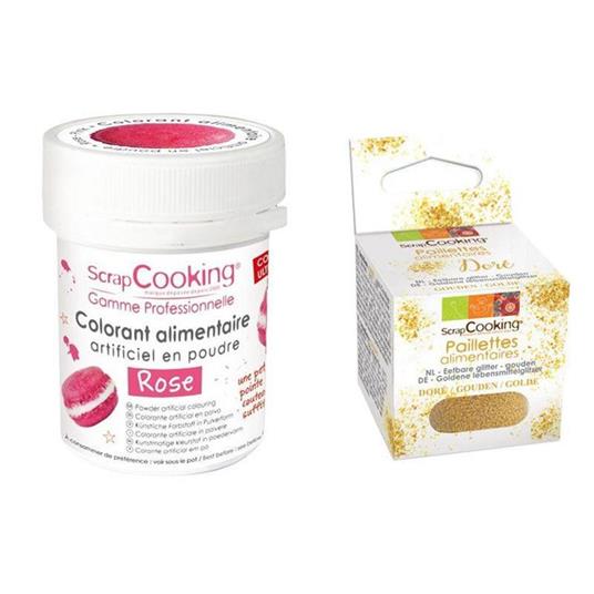 Colorante alimentare Rosa + Glitter alimentare oro - ScrapCooking - Idee  regalo