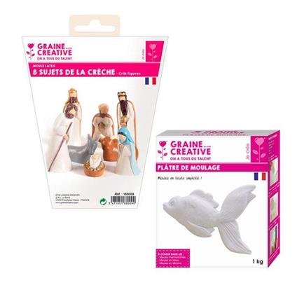 8 stampi in lattice Santons - Presepe di Natale + Gesso 1 kg