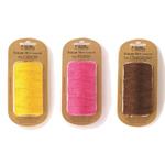 3 rocchetti di filo di iuta 100 m x 2 mm - giallo-rosa-marrone