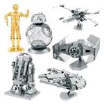 6 modelli in metallo 3D di Star Wars