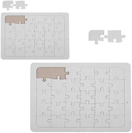 2 puzzle bianchi da decorare - 21 x 30 e 15 x 21 cm
