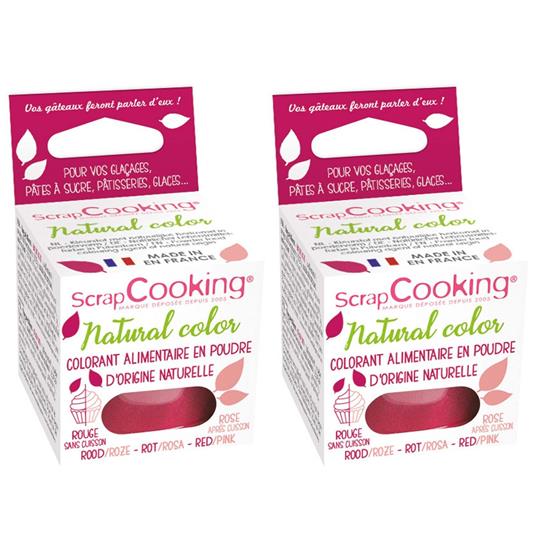 Colorante alimentare naturale in polvere 20 g - rosso-rosa - ScrapCooking -  Idee regalo