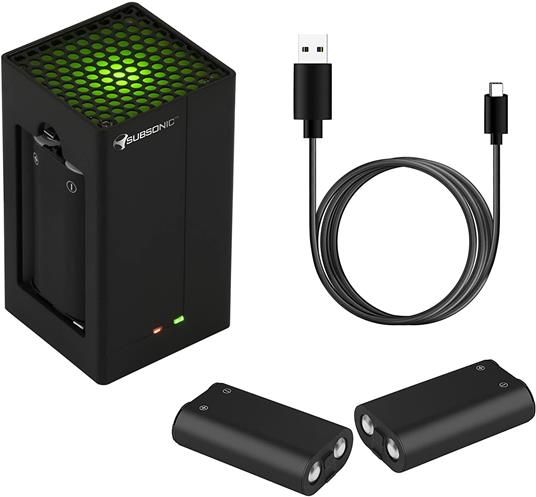 Subsonic - Kit Di Ricarica Dual Power Pack - 2 Batterie, Caricatore e Cavo per Controller Serie Xbox X/S - - 3