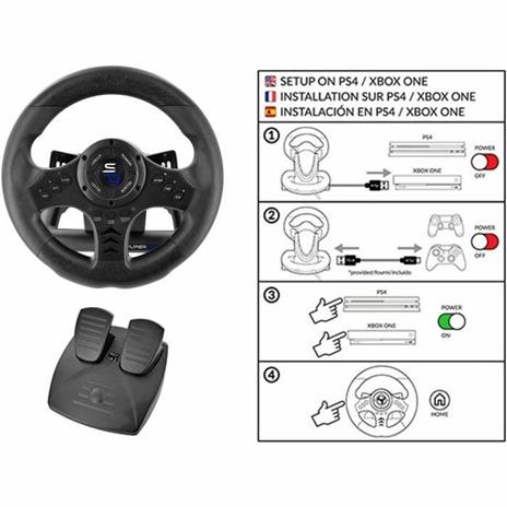 SUBSONIC - SV450 - Volante da corsa - Compatibile con Xbox Series, Switch, PS4, Xbox One, PC (programmabile) - 4