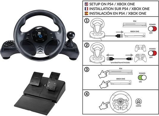 Superdrive - Volante Gs750 con Pedali, Paddles, Shifter E Vibrazione per  Xbox Serie X/S, PS4, Xbox One, PC (Programmabile Per Tutti I Giochi -  SUBSONIC - Informatica | IBS