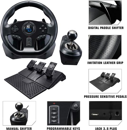 SUBSONIC Superdrive - Volante Gs850-X con Cambio Manuale, 3 Pedali, Paddle  Shifters per Xbox Serie X/S, PS4, Xbox One, (Programmabile Per Tutti I  Giochi - gioco per Console e accessori - Subsonic -