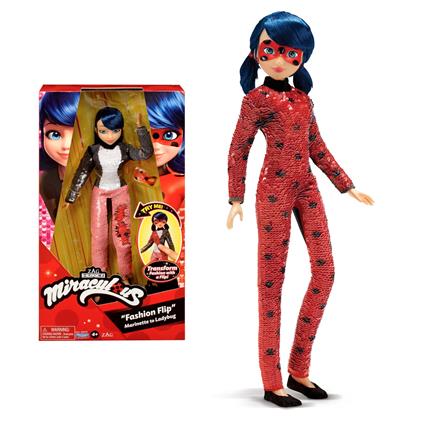 Bandai – miraculous – bambola con paillette – marinette – bambola articolata da 26 cm