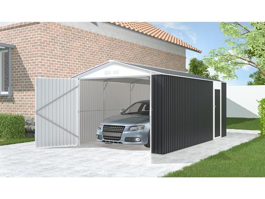 Garage in metallo "Houston" 15,36 mq - Antracite - 2