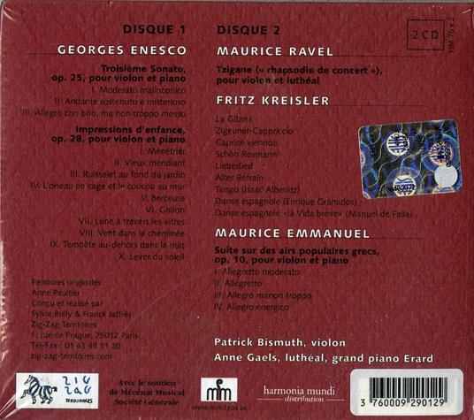 Dans un caractère populaire - CD Audio di Maurice Ravel,George Enescu,Fritz Kreisler,Maurice Emmanuel - 2